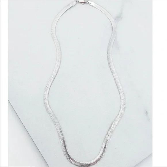 HERRINGBONE 925 STERLING SILVER NECKLACE, NICE NECKLACE, CUTE NECKLACE - Picture 5 of 5